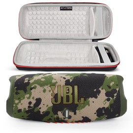 JBL Charge 5 Portable Waterproof Wireless Bluetooth Speaker Bundle with Boomph Portable Hard Carrying Protective Case - Camouflage