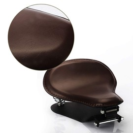 LKV 13.38" Motorcycle Solo Driver Seat Leather Cushion with Seatbase Spring Bracket Kits Replacement for Harley Davidson Sportster XL 1200 883 48 Chopper Bobber Seats Custom