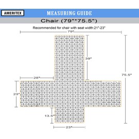 Ameritex Chair Cover with Anti-Skip Dog Paw Print 100% Water-Resistant Quilted Furniture Protector Slipcover for Dogs, Children, Pets Chair Slipcover for Leather Couch (Blue, 23'')