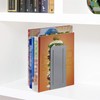 Acrimet Jumbo Premium Metal Bookends 9" (Heavy Duty) (Silver Color)