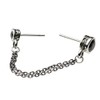 Cenote e0425 Chain, 2 Hole Earrings, Black Zirconia, Silver 925,