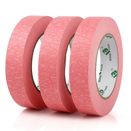 BOMEI PACK 3 Rolls Pink Painter's Tape 24 mm x 50 m Premium Crepe Paper Masking Tape for Painting, Crafts and DIY - Professional Painter's Tape, UV-Resistant, Residue-Free and Easy to Remove