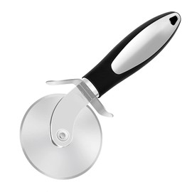 CUESVAP Stainless Steel Pizza Cutter Wheel, Multifunctional Kitchen Pizza Wheel Slicer, Professional 8.3 Inch Slicer with Non-Slip Handle, Black