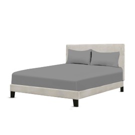 A ATH COLLECTION Egyptian Cotton Fitted Sheet 25 CM Extra Deep Pocket, 200 Thread Count Cotton Soft, Fade & Wrinkle Resistant Fitted Bed Sheets (Single, Grey)