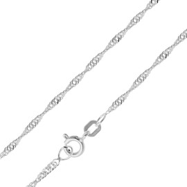 trendor Fine Singapore Chain 925 Silver Chain Women's 1.8 mm Necklace for Women 15705, Sterling Silver