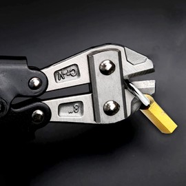 8 Inch Steel Bolt Cutter, Cr-V Mini Wire Cutter, Cable, Chain, Spring Scissors, Clipper with Comfortable, Soft Rubber Handle, Cutting for Chains, Padlocks, Wire Fences, Wire Mesh