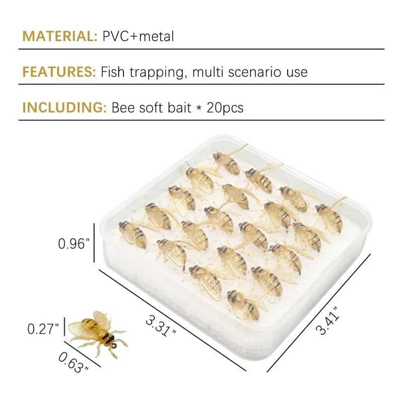 40 Uds. Moscas De Pesca Con Mosca De Abeja, Kit