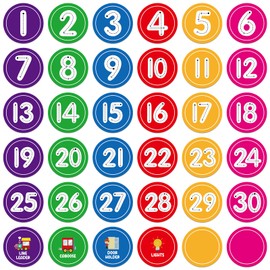 WhatSign 36PCS Number Markers - Line up Spots Dots Floor Decals for Classroom & Kindergarten