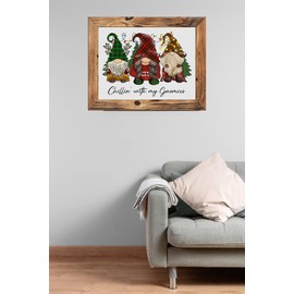 Moohue DIY Stamped Cross Stitch Kits for Adults Clearance Christmas Gnomes Counted Cross Stitch Patterns (14CT Stamped Cross Stitch kit, Gnome 7)