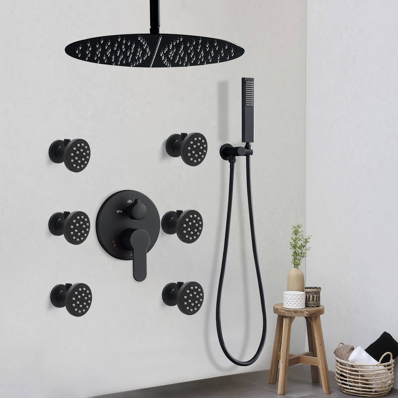 Backnets 3 Way Shower Diverter Valve Wall Mount Pressure Balancing