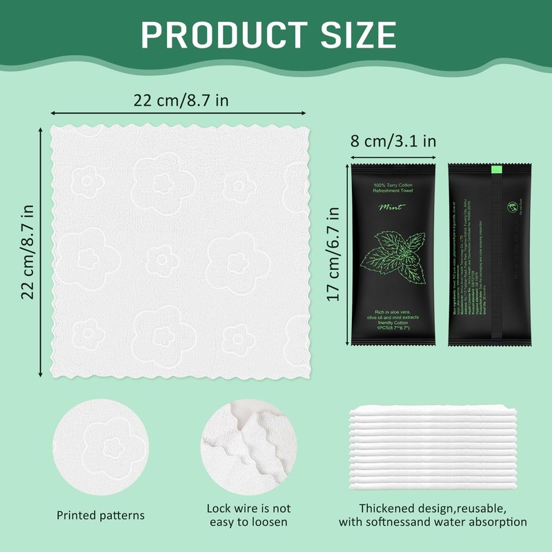 twoworld 140 Moist Cotton Towel Bulk Moist Towelettes Individually Wrapped