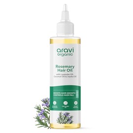 Aravi Organic Aceite Capilar De Romero Y Lavanda Para Un Cabello, Cuero Cabelludo Y Raíces Saludables - Puro Y Natural - Para El Crecimiento Del Cabello Y El Control De La Caída - 200 Ml