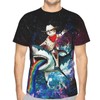 Cat Riding Shark Men 3D Printed Short Sleeve T-Shirts Casual
