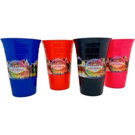 Las Vegas Landmark Solo Cup, 4ct, Black/Red/Pink/Blue …