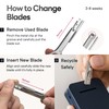 Eyebrow Razor Blades, 10 Replacement Blades, Premium Stainless Steel
