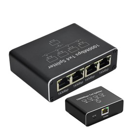 Gigabit Coax Cable Splitter - Internet Cable Splitter 1 in 4 Out | 1000Mbps Ethernet Splitter RJ45 Internet Splitter for TV