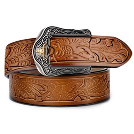 Western Leather Ratchet Belt for Men and Women Classic Design for Casual Wear and Jeans