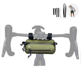 Lumiere & Co. Bike Handlebar Bag - Durable, Multiple-Size Options and Multi-Color Options -Dual Elastic Straps, Clips & Hook & Loop Attachments (Green, Medium)