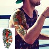 Oottati 2 Sheets Arm Thigh Waterproof Temporary Tattoo Stickers Wave