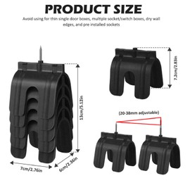 5Pack Drywall Outlet Marker,Installation Easy Drywall Marking Tool for Electrical Outlets Electric Wire Protection Made with Strong ABS Plastic(Black)