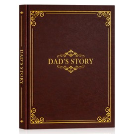 Lanpn Dad Life Story Journal with 300+ Questions, Gifts for Dad Father's Day Birthday Christmas Dads Memory Keepsake Book to Fill Out Leather Father Story Guided Journal to Share Life & Love (Brown)