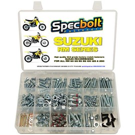 250pc Specbolt Suzuki RM Two Stroke Bolt Kit for Maintenance & Restoration of MX Dirtbike OEM Spec Fastener RM60 RM65 RM80 RM85 RM100 RM125 RM250