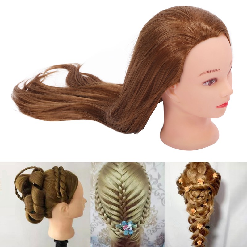 Hair Mannequin Head Hairdressing Styling Training Braiding Practice Doll Head