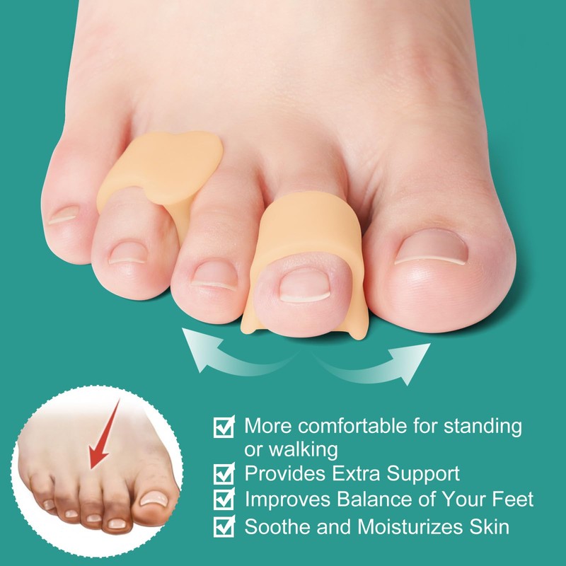 Welnove Gel Toe Separator - 8 Pack Pinky Toe Spacers