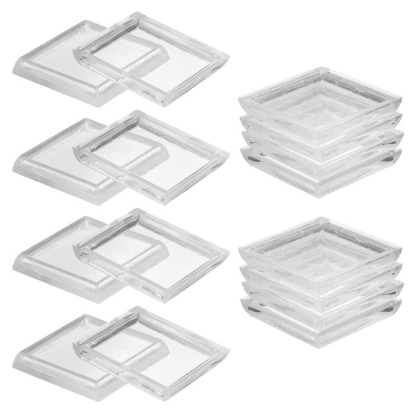 uxcell 16個 正方形家具用キャスターカップ 1-7/8" プラスチック家具パッド床保護具 用