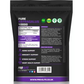 Pure Astragalus Root Vegan Capsules 20:1 Extract 500mg for Immunity Boost & Healthy Ageing | Gluten Free | GM Free | NO Fillers & Binders - Made in UK by PROELITE (30 Capsules)