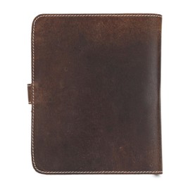 Fausta Heart Embossed Refillable Brown Leather Journal for Writing, 256 Pages (8 x 6 In) | Button Closure Leather Bound Lined Writing Office Diary, Notepad for Travel | Gifting for Women