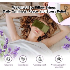 Hihealer Silk Eye Pillow Lavender for Relaxation, Weighted Eye Mask for Yoga, Spa, Meditation, Moist Heat & Cold Eye Compress, Relaxation Gifts for Women/Men, Pack of 2