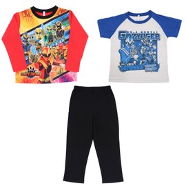 [Airin] Bandai Number 1 Sentai Goju Jar Glowing! 2TOPS Knit Pajamas (100cn/110cm/120cm/130cm) Boys (Red/Blue) 572, red, 110