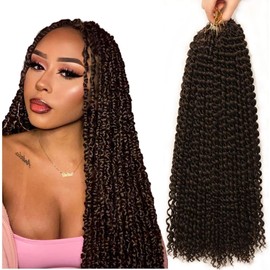 Passion Twist Hair, 6 Packs 18 Inch (45.5 cm) Synthetic Hair Passion Twist, Faux Locs Crochet Hair YDDM Synthetic Hair Extensions, Passion Twist Crochet Braids Hair (4#, 6 Packs Economy Pack)