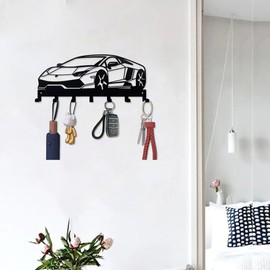 Metal Wall - Mounted Key Holder & Animal-Inspired Wall Hook, Wall Hanger, Stylish Household Coat Rack, Hats, Bags and Towel Rack, Combines Function and Decor to Elevate (Car - Themed)