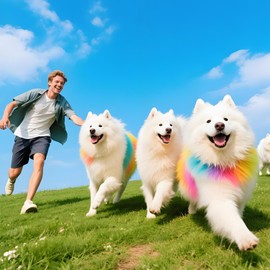 DOTUHAO Dog Hair Dye, 3 Color - Purple, Green, Hot Pink Pet Hair Dye Set, Pet Safe Dyes, Dog Hairs Coloring Agent, Fashionable DIY Pets Grooming, Easy to Use (3 color, 3x100ml)