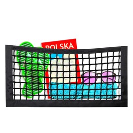 TrunkExpert, Universal Mesh Bag with Velcro 20cm x 40cm Organizer Bag Multipurpose Fixing Back Seat Wall Storage Organizer with Velcro Car Accessories Pack of 3