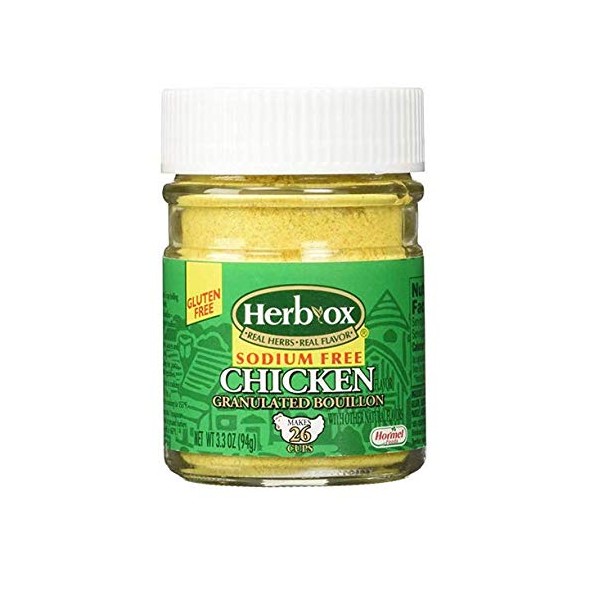 Herb Ox Sodium-Free Chicken Granulated Bouillon, 3.3 Ounce (2 jars)