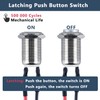 DMWD 2-Pack 12mm Latching Metal Waterproof Push Button Switch Raised