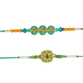Premium Set of 2 Rakhi for Brother Rakshabandhan Rakhi for Sister | Fancy Premium Rakhi for Little Brother Sister Bhabhi TBCAR009