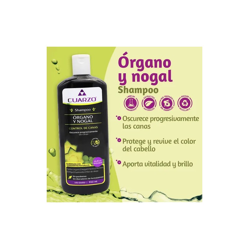 Shampoo Organo Y Nogal Cuarzo 550ml
