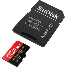 SanDisk 64GB Extreme Pro MicroSD Card Compatible with DJI Avata 2, Mini 4K Drones (SDSQXCU-064G-GN6MA) V30 Read Speed up to 200 MB/s Bundle with 1 Everything But Stromboli MicroSDXC Card Reader
