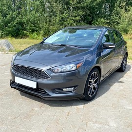 Spec-D Tuning Glossy Black Front Bumper Lip Spoiler Splitter Body Kit 3PC Compatible with 2015-2018 Ford Focus