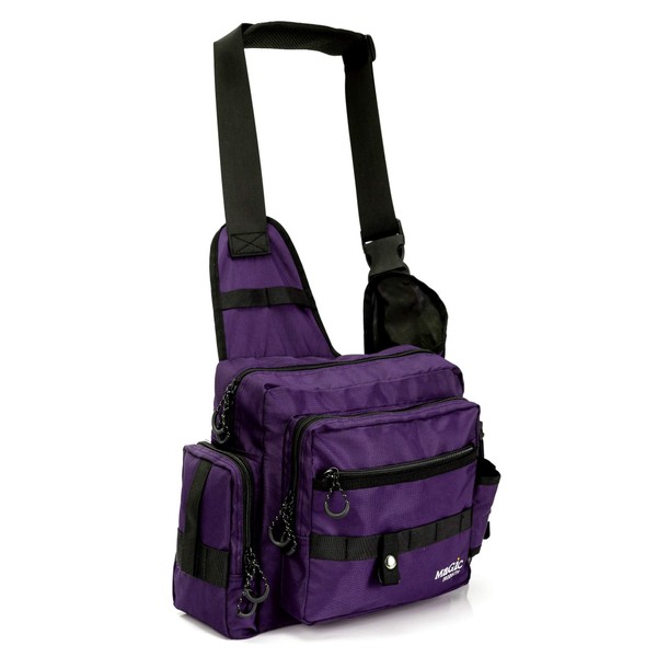 Magic Products Fishing Tackle Bag with Belt Rod Holder A4 Spacious, purple no belt