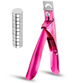 Hasakhi Acrylic Nail Clippers with Magnets Nail Cutters for Nail Tips False Nail Clippers Nail Art Tool Stainless Steel Nail Tip Cutters for Home Salon Nail Art (Rose)