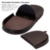 Men's Pigskin Leather Coin Purse Compact Horseshoe Mini Palm Size