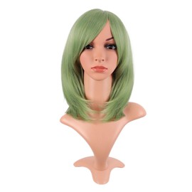 MapofBeauty 16 Inch/40 cm Fashion Short Side Bangs Synthetic fiber Hair BOB Women Wig (Mixed Green)