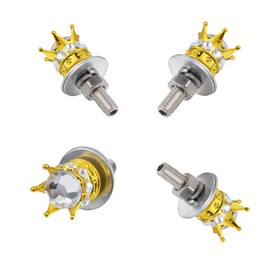 Lunsom License Plate Screws Fastener Bling Mounting License Plate Bolts License Plate Screws Kits Compatible with Car Motorcycle,4 PCS (Gold)