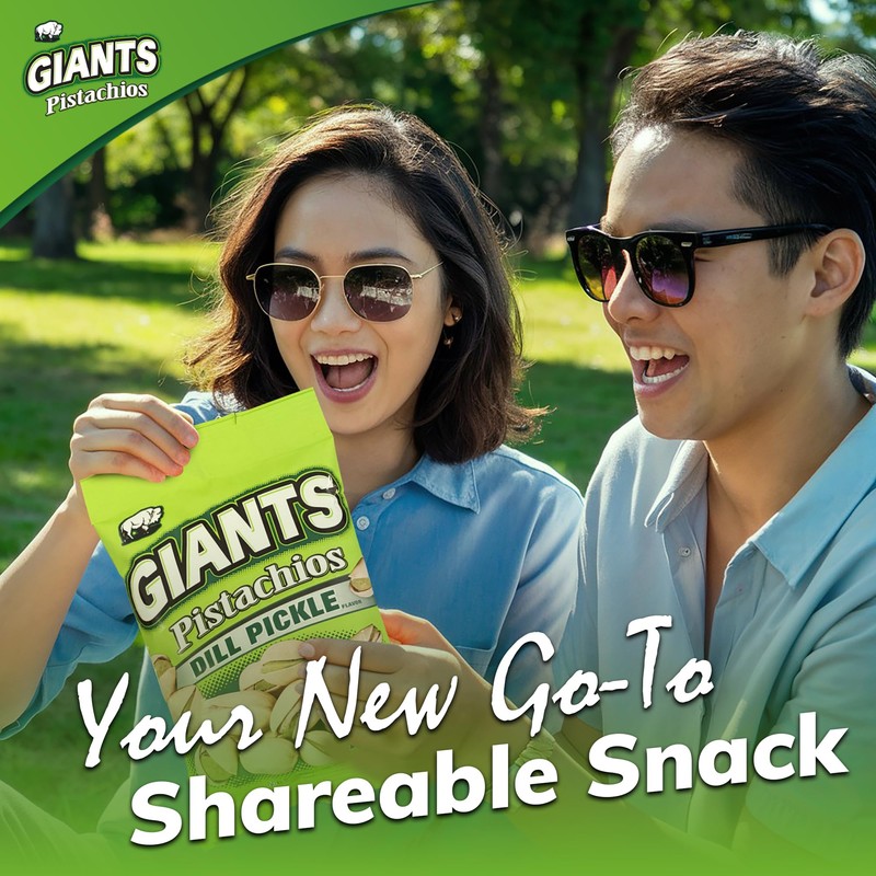 GIANTS Dill Pickle Pistachios - Healthy Snacks, In Shell Pistachios