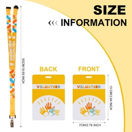 25 Pack Volunteer Lanyards with ID Badge Holders,PVC Plastic Card Pass Volunteer Identification,Yellow Breakaway Design for Events and Activities